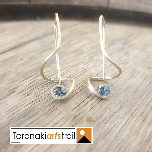Teal sapphire earrings online