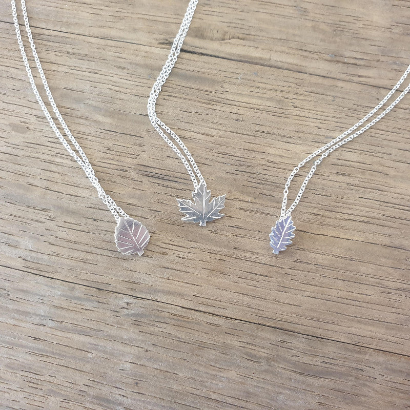 Leaf pendants silver