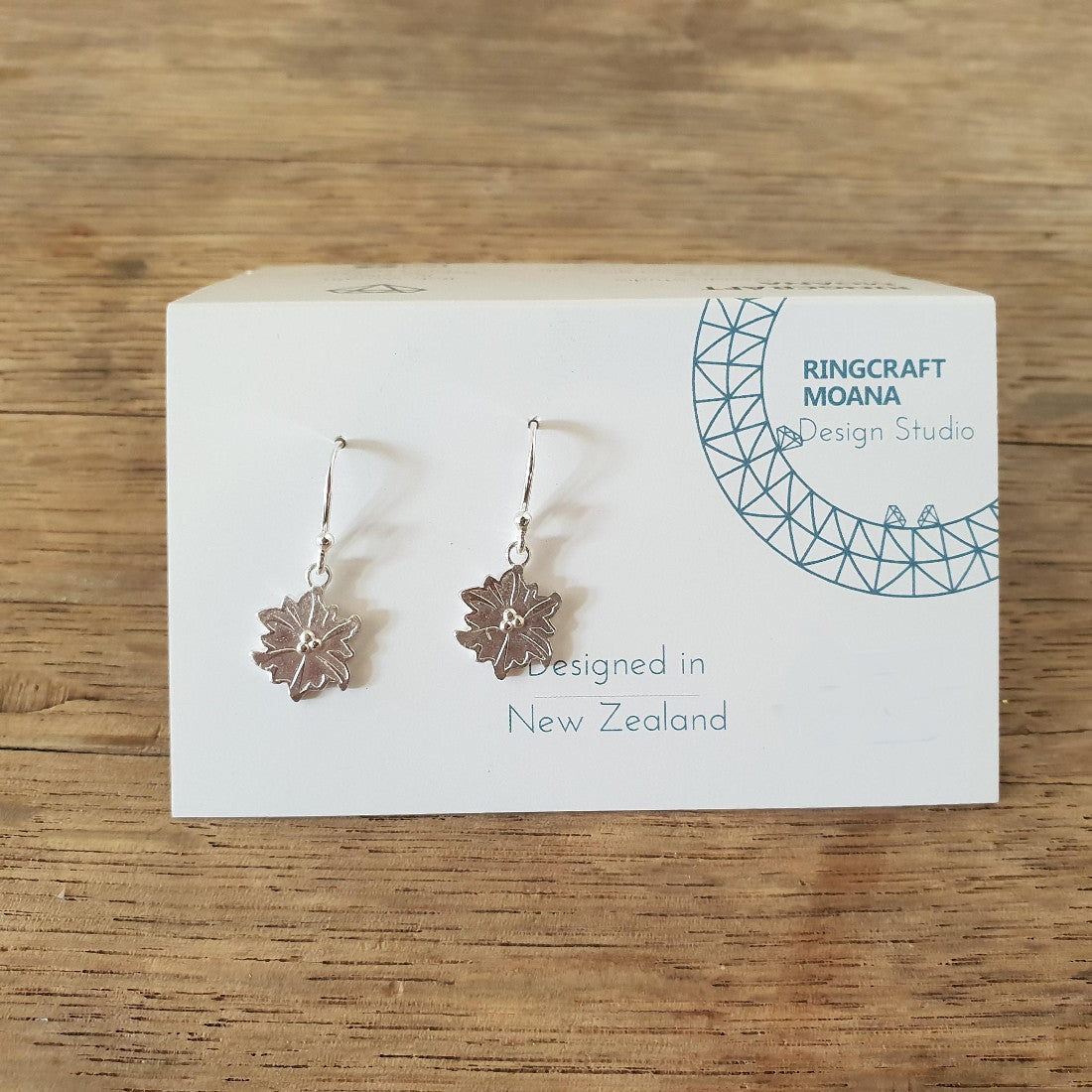 edelweiss flower earrings silver