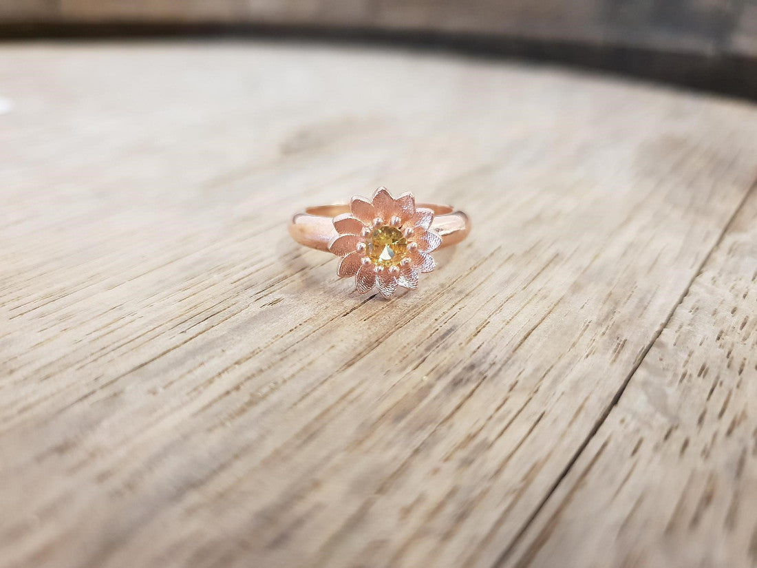 flower ring design sapphire
